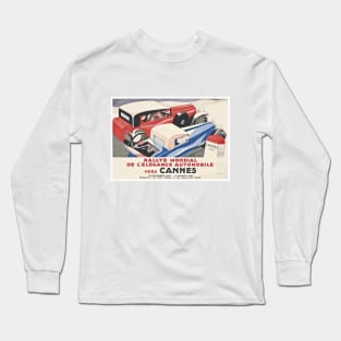 1929 World Rallye of Elegant Automobiles, Cannes France - Vintage Poster Design Long Sleeve T-Shirt